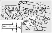 PERIODIC MAINTENANCE AND MINOR REPAIR Front Rear a. Lining thickness 1. Minimum level mark 1. Minimum level mark 6 2. Check each brake pad for damage and measure the lining thickness.