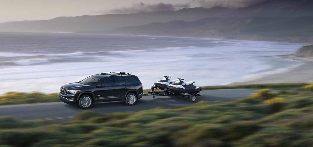 A PASSION FOR TRAILERING To help you pursue your weekend passions, we engineered Acadia with a trailering capability of up to 4,000 lbs 1 with the available 3.6L V-6.