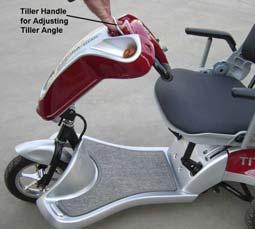Adjustments for Seating Comfort Your power scooter allows you adjust the tiller and the arm rests to maximize seating comfort and configure the