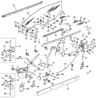 EXTERIOR PARTS AND TRIM 1973-77 Door And Parts 55-195153 1973-77 Door And Parts Although many of the parts in the diagram above are no longer available, we hope that you will find this illustration