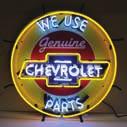 Chevy Genuine Neon Sign Neon In Yellow, Red And White Great For Man Caves, Pool Rooms, Bars, Game Rooms, Garages As Well As Homes And Businesses Self Standing Or Wall Mount Electric Sign Easily Plugs