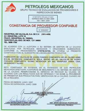 Certificate ISO-9001 No.