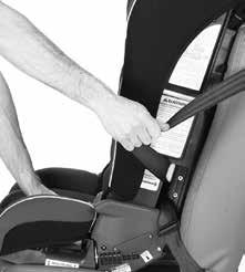 3. Push on restraint to force it into vehicle seat while pulling loose end of seat belt to remove slack and tighten lap portion of seat belt. (Fig.
