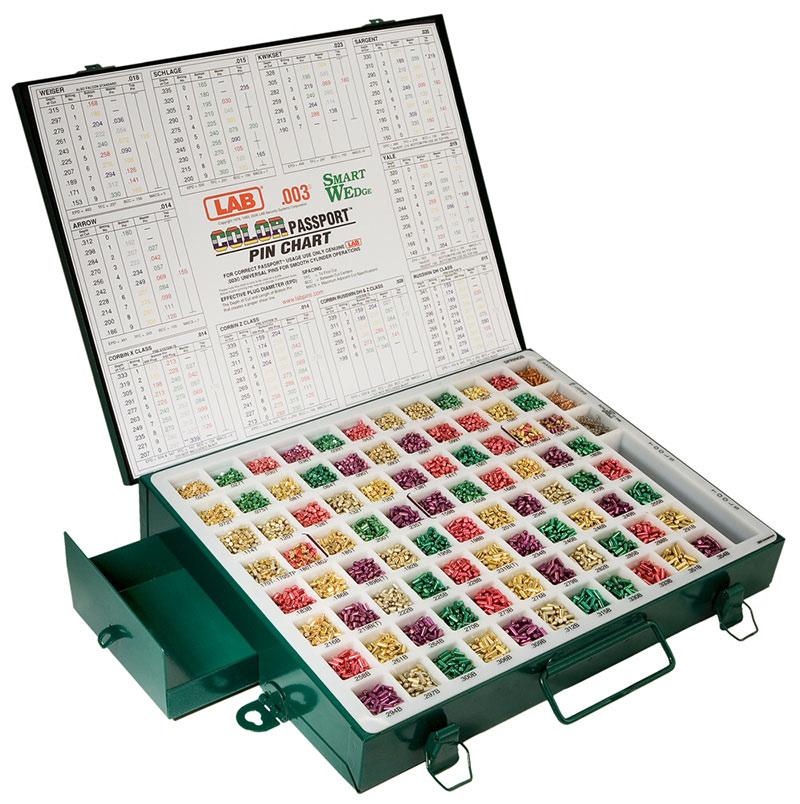 Pin Kits Developed by Locksmiths with Confined Workspace in Mind. Color Passport Pinning Chart with Up-To-Date 2007 Factory Pinning Data Slide-Out Tool Drawer 3 Deep Spring Pockets.