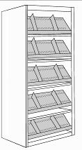 display shelves, 24"D x 42"H 111 Shelving Units, Metal Tilt and Store RP7 935 S00 $ 2,096 S/F Starter, metal T&S shelves, 16"D x 82"H 250 RP8 935 S00 $ 1,760 S/F Adder, metal T&S shelves, 16"D x 82"H
