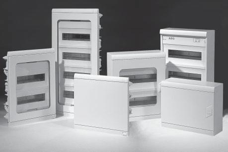 E Residential enclosures Surface and flush mounting Europe Line Insulated enclosures IP30 Features Masking frame, base and protective cover made from high resistance material Metal door, powder