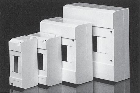 E Residential enclosures Surface mounting FIX-O-RAIL COVERS IP30 Features Made from high resistance material Degree of protection: IP30 Colour: RAL 7035 Surface mounting With DIN-rail Packing unit