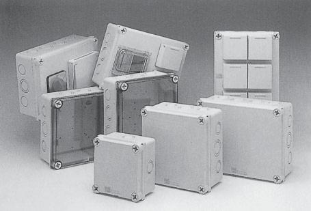 E Residential Junction boxes enclosures SERIES 55 Multipurpose junction boxes IP66/IP67 Applications As an empty box As a junction box (10/16/25 mm 2 ) Can be coupled Other features Standard: IEC 529