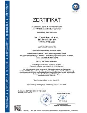 2013 by Germanischer Lloyd - Hamburg GL Certification Approval Manufacturer for Steel Forging acc to GL Rules for Classification and Construction II; current