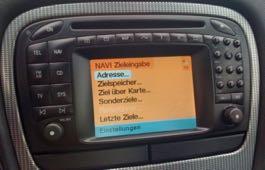 Mercedes Benz with Comand 2.0 navigation unit.