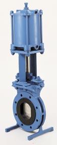 The solid cast-bodied knife gate valve features a corrosion-resistant stainless steel body, gate, stem and packing gland. Welded-in guides and jams ensure long-lasting operation.