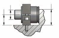 031) Bore B21/B25 mounts must be fastened to the top groove only.