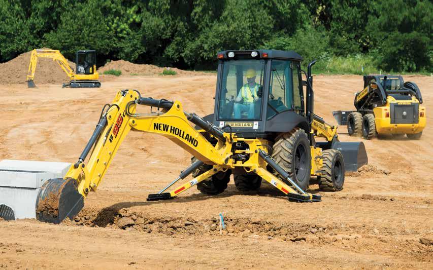 10/11 LOADER BACKHOES Construction Municipality Snow Removal Landscaping MAXIMUM FORCE, SURGICAL PRECISION With extreme lifting, digging and breakout forces at either end, New Holland C Series loader