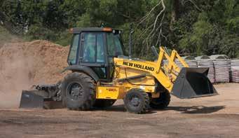 Place loads precisely The curved-arm loader linkage provided on the U80C tractor loader provides hydraulic bucket
