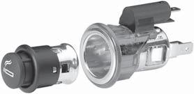 0A) Cigarette lighter, illuminated, (24V power connection/ loading capacity when used as socket: max. 5A) Compact flushfit version for at least 0.000 lights. With annular spring mount.