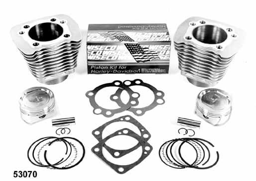 1986-03 53079 Silver finish 53080 Black finish 2004-on 53098 Silver finish 53099 Black finish 1200cc XL Conversion Cylinder and Piston Set Set includes 2 silver finished cylinders or black