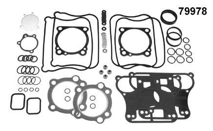 gaskets and molded o-ring cover gaskets with bolt seals and washers for two heads.