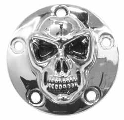 Twin Cam T/L Chrome Slotted Timer Cover The deep-dish chrome cover features stainless steel mounting hardware