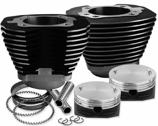 S&S TC Cylinder Kits S&S 92-1210 Series Pistons and 3-7/8 Bore Twin Cam Style Cylinders The 92-1210 series pistons are forged, 3-7/8 bore, Twin Cam style stroker pistons for use with stock HD or S&S
