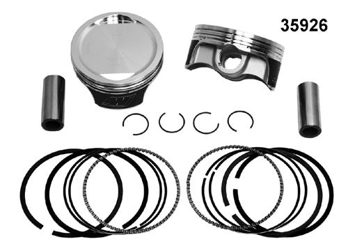 Kit includes forged pistons with Armour Glide coated skirt, rings, circlips, top end gasket kit and chrome piston pins. Cometic gasket kit included. PCP Bore 35896 STD 3.875 (VT2719) 35897 +.005 3.