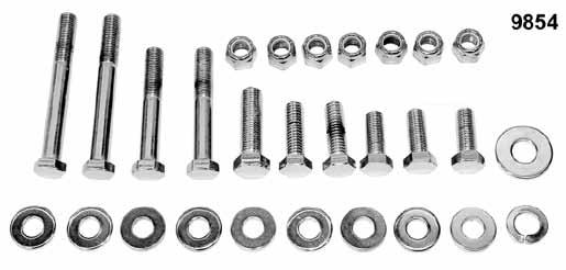 2831 96815-46 Chrome Upper and Lower Motor Mount Kit Complete stock motor mount kit features heat treated,