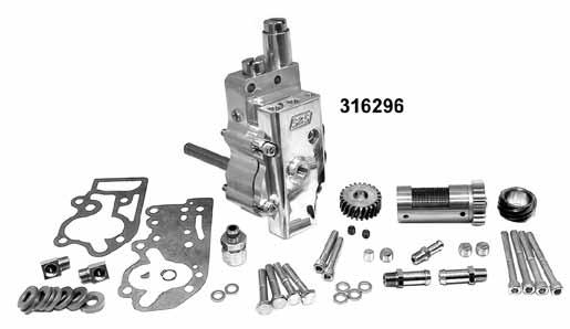 Oil pump only kit includes supply gears, return gears, drive shaft, drive shaft keys, drive shaft snap rings, check ball, check ball spring, pressure valve, pressure valve spring,