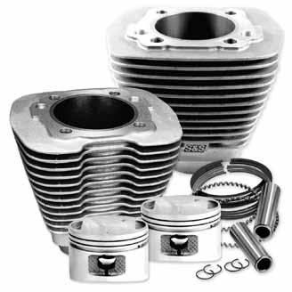 S&S Cylinders/Pistons S&S 3-1/2 Bore BT Evo Style Cylinders and 106-5554 Series Pistons for 89 The 106-5554 series pistons are forged 3-1/2 bore stroker pistons designed for use with 4-5/8 stroke