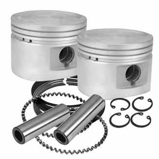 Piston kits include a set of pistons, rings, wristpins and clips. No balancing required. Kits Size Moly Rings 9200015 STD 942216 9200026 +.010 942217 9200027 +.