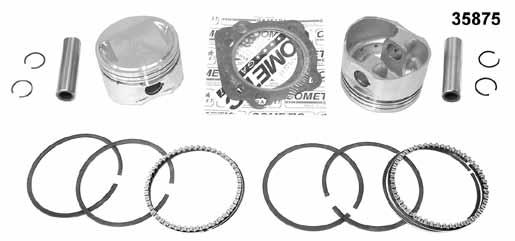 250 (88 cu in.). 9.25:1 compression with Hastings X ring package.062 top ring,.062 second ring and.158 oil ring. PCP Wiseco Bore Ring Set Per Cylinder 35985 K1670 STD 35961 35986 K1671.