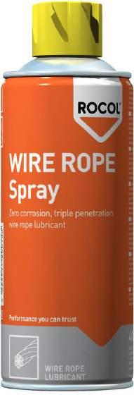 lubricating Grease Wire Rope Spray Rocol Wire Rope Spray is a high performance wire rope lubricant formulated from high quality solvent refined mineral oils and fortified with selected performance