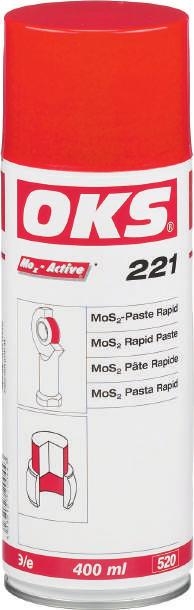 ERIKS LUBRICATION ESSENTIALS anti-seize Moly Spray (and Paste) OKS 221 is a high quality assembly lubricant for press-on processes and used for run-in lubrication of highly loaded sliding surfaces.