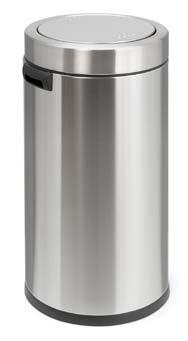 Slim Soft Touch, Simplehuman Easy to open, Soft Touch bin. All brushed stainless steel parts are finished with an invisible fingerprint-proof coating. Modern and space-saving design.