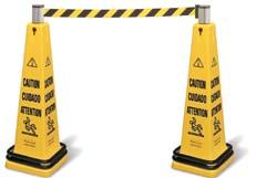 , H cm yellow VB 0 -Sided warning sign - multilingual, sided foldable warning sign with multi-lingual warning messages. Optional: L., W., H. cm Barrier chain, 00 yellow VB 00 0 -Sided warning sign, sided foldable warning sign with English warning message.
