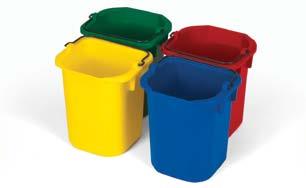 High capacity zipped bags hold up to litres each available in Red, Green and Blue with universal recycling symbol and Yellow for general waste