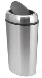 bin with swing lid, litres Large capacity waste bin with black plastic