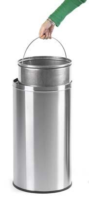 000 00 00 Push Bin, Brabantia Stainless steel waste bin with large push lid.