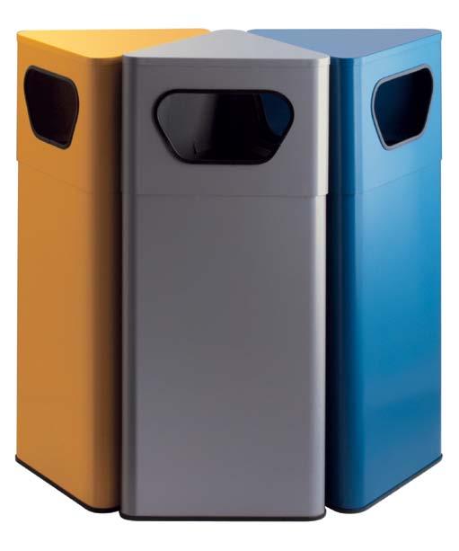 Triangular waste paper bin Triangular recycling bin with