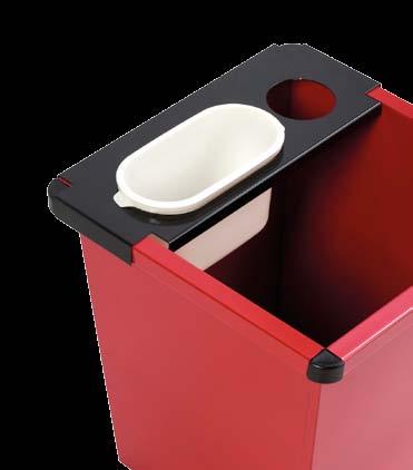 cm Optional: Plastic insert with lid, 00 black VB 000 00 0 Square waste paper bin litres Sturdy,