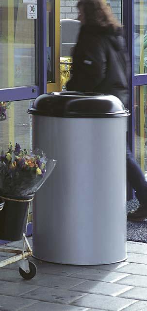 Carro Flame Square, design safety waste bin made from powder coated aluminium