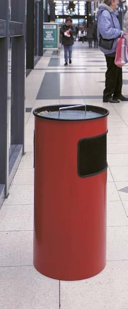 Lobby ash-/waste bin, Made from polyethylene with stainless steel ashtray. Smooth surface easy to clean.