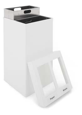 : white aluminium, grey VB 0 0 VB 0 0 Carro Mix recycling bin x Recycling waste bin made from stainless steel or