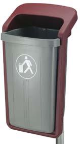 The bin can be released by a triangular key lock for easy emptying. (Order post VB 00 separately). 0 ltr L, W, H.