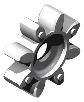 Unique hub design offers shortest coupling length.