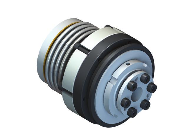 SKY-KS Series Safety Coupling Bellows safety coupling with self-centering conical hub and radial clamping hub. Bellow compensates for axial, lateral and angular misalignment.