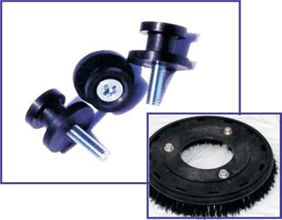 ROTARY BRUSH MOUNTING HARDWARE Better Brush Products offers ALL of the popular mounting hardware pieces required to build a complete rotary brush or pad driver.