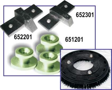 High-Density Plastic Clutch Plates Mounts into the 5 center hole on rotary brushes and pad drivers, locking the brush to the floor machine. Popular replacement for steel plates.