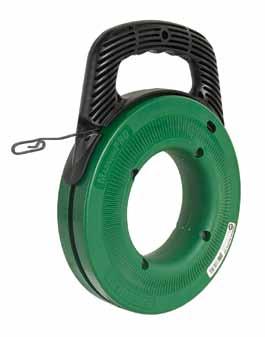 Improved low profile tip for easy fishing through all sizes of conduit. Viewing Port gives visibility to remaining tape and ability to remove jobsite debris quickly.
