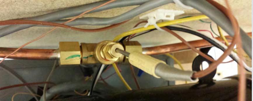 The refrigerant temperature thermocouples used were K-type thermocouples made by Omega. These came in lengths of 26 with one end a plastic terminator to connect to the breakout board.