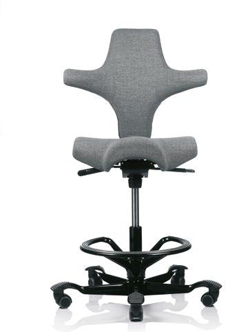 5 Stone 10 Years (9 Hour Use) Integral foot support How the chair supports you The HÄG Capisco office chair is designed to support a wide range of applications and is particularly well suited to work