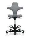 The shape of the Capisco seat allows the user to choose between a perching position, without the need for back support, or indeed to use the chair in a more traditional seated posture with the